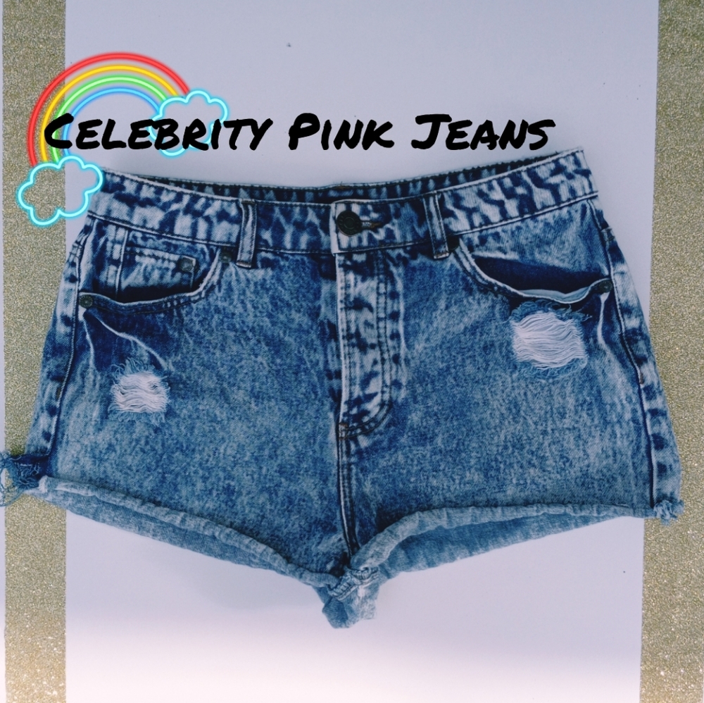 Celebrity pink jeans cut into shorts size 8